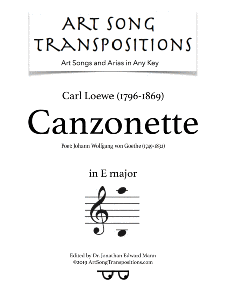 Free Sheet Music Canzonette Transposed To E Major
