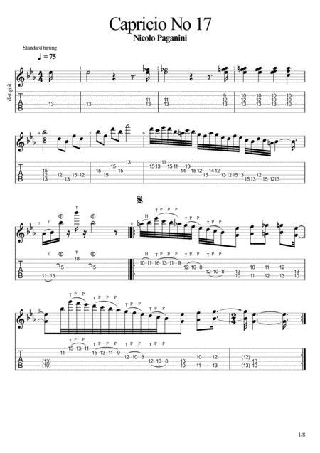 Capricio No 17 Sheet Music