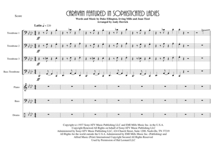 Caravan Featured For Trombone Quartet With Opt Rhythm Section Sheet Music