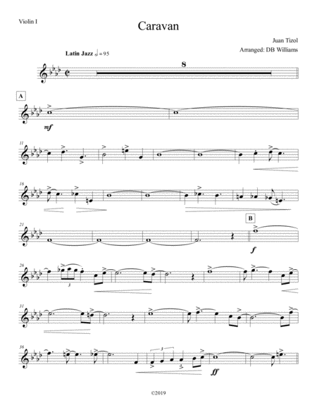 Caravan Violin 1 Sheet Music