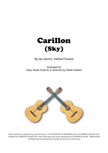 Carillon Sky For Easy Guitar Duet Sheet Music