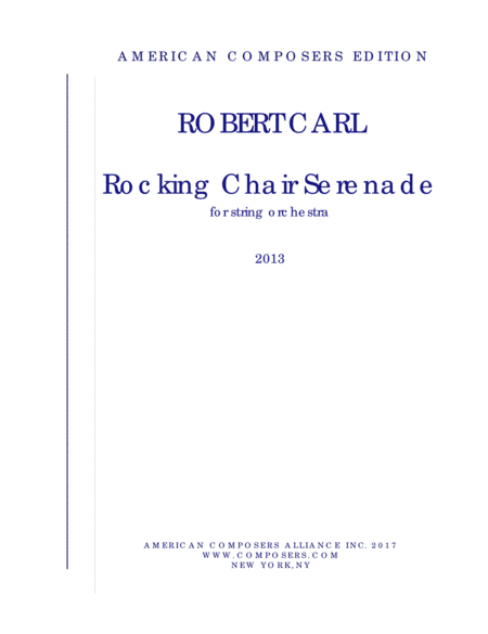 Carl Rocking Chair Serenade Sheet Music