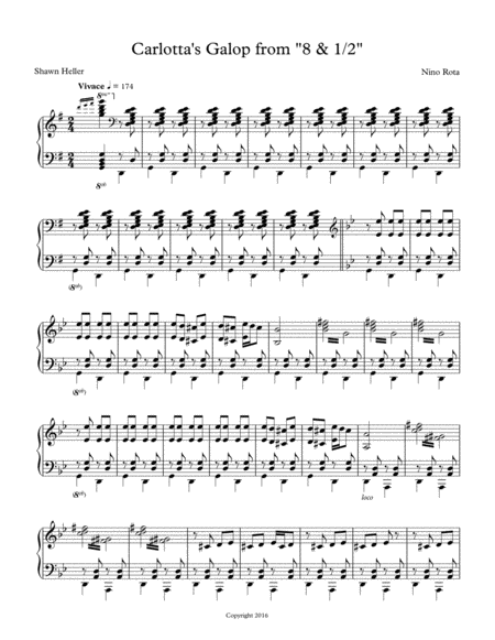 Free Sheet Music Carlottas Galop From 8 1 2