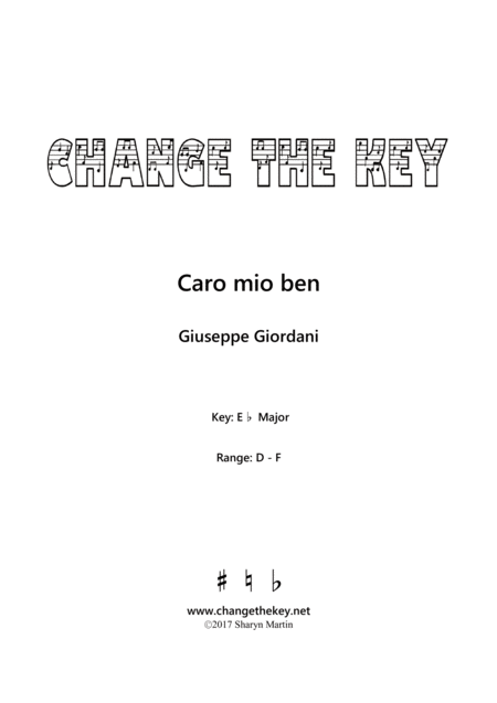 Caro Mio Ben Eb Major Sheet Music