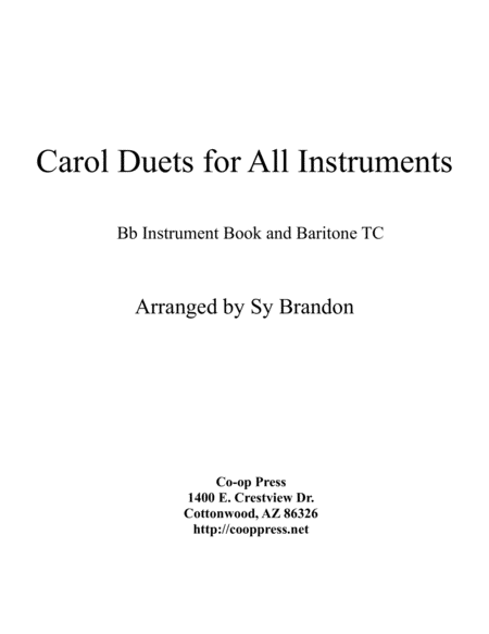 Free Sheet Music Carol Duets For All Instruments Bb Book