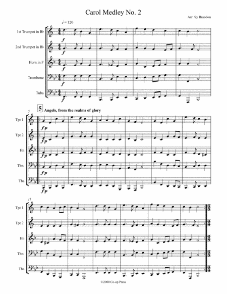 Free Sheet Music Carol Medley No 2