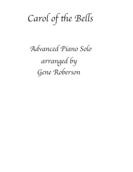 Carol Of The Bells Advanced Piano New Sheet Music