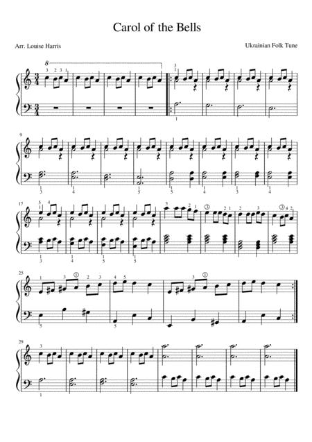 Free Sheet Music Carol Of The Bells Easy Piano Solo Grade 2
