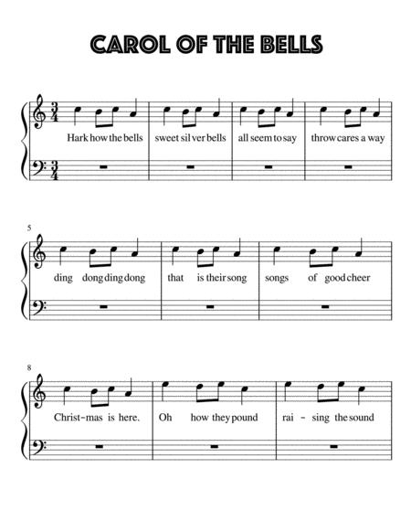 Free Sheet Music Carol Of The Bells For Very Easy Piano