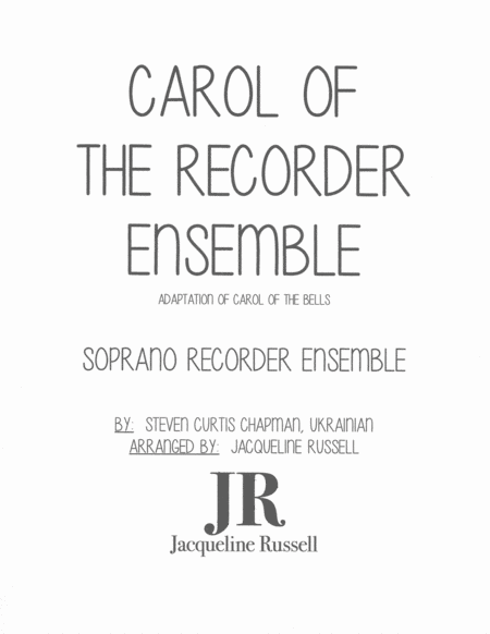 Free Sheet Music Carol Of The Recorder Ensemble
