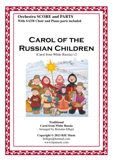 Carol Of The Russian Children Orchestra And Satb Choir Score And Parts Pdf Sheet Music