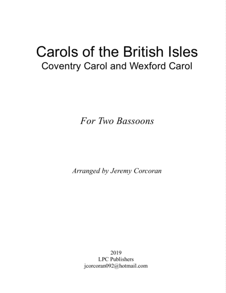 Carols Of The British Isles For Two Bassoons Sheet Music