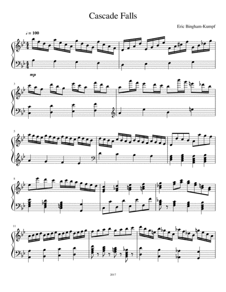 Free Sheet Music Cascade Falls