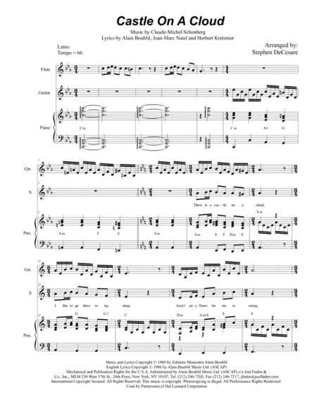 Castle On A Cloud Duet For Soprano And Alto Solo Sheet Music