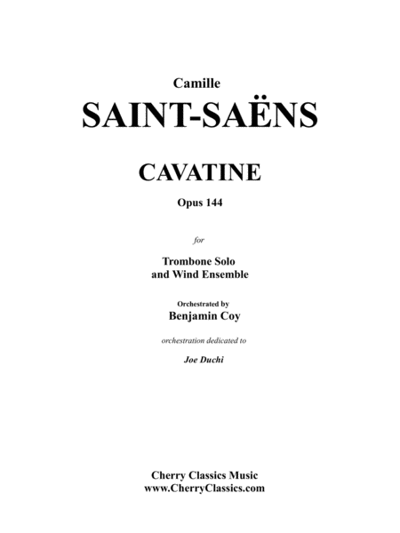 Cavatine For Trombone Wind Ensemble Sheet Music