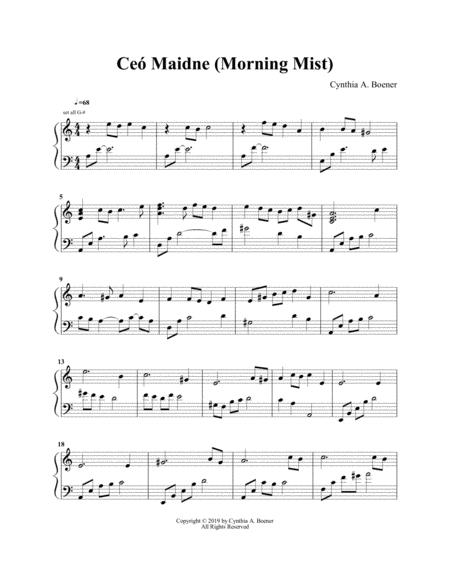 Free Sheet Music Ce Maidne Morning Mist