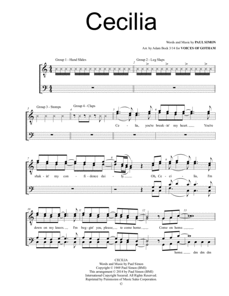 Cecilia Sheet Music