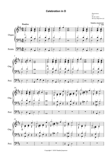 Celebration In D Sheet Music