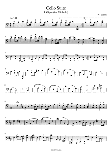 Free Sheet Music Cello Suite