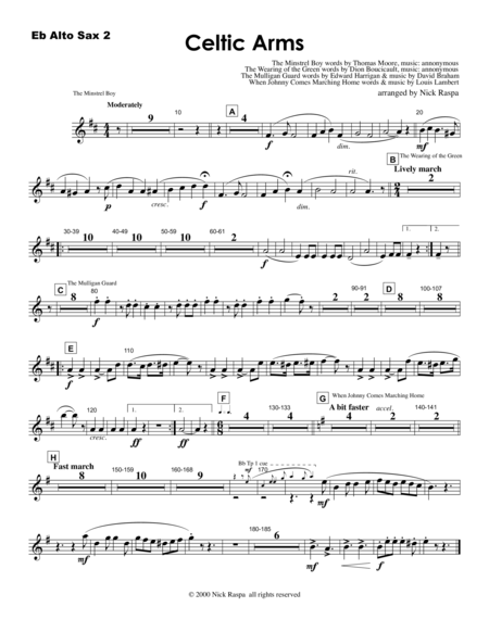 Celtic Arms E Flat Alto Saxophone 2 Part Sheet Music