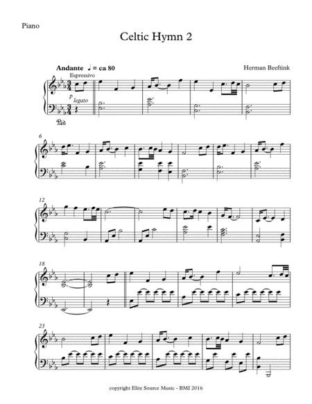 Free Sheet Music Celtic Hymn 2