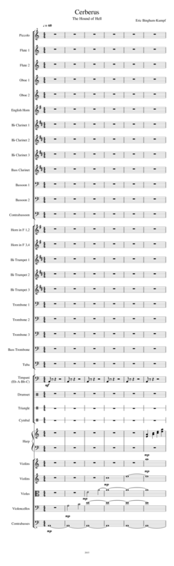 Free Sheet Music Cerberus The Hound Of Hell