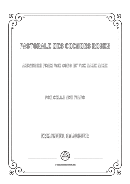 Free Sheet Music Chabrier Pastorale Des Cochons Roses For Cello And Piano