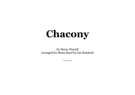 Chacony Sheet Music