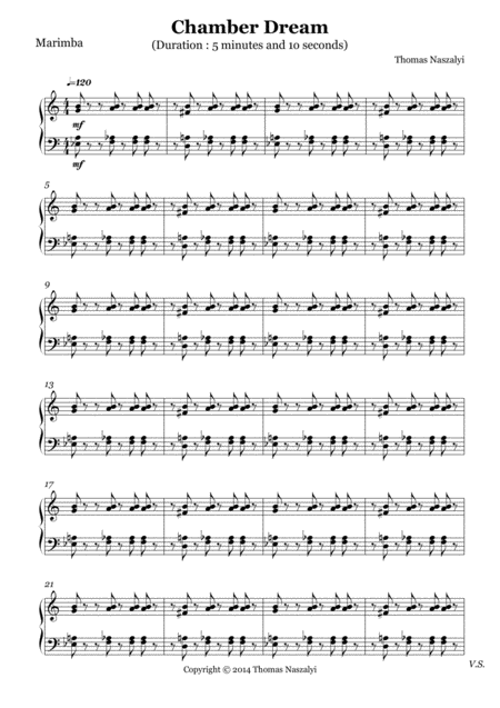 Chamber Dream Marimba Part Sheet Music