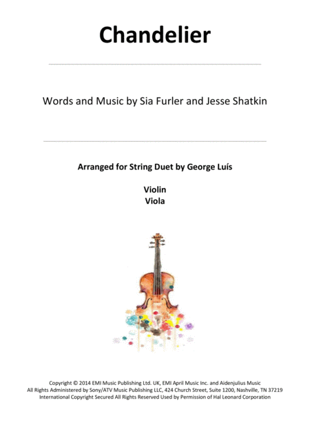 Chandelier For String Duet Violin And Viola Sheet Music