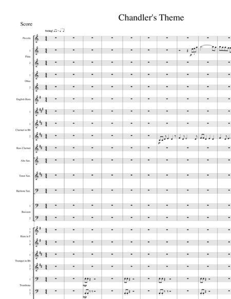 Chandlers Theme Score Only Sheet Music