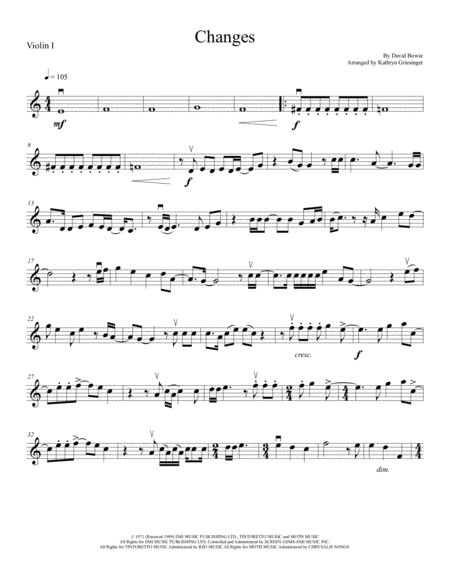 Changes String Quartet Sheet Music