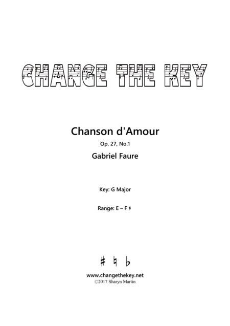 Free Sheet Music Chanson D Amour G Major