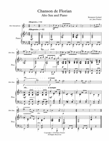 Free Sheet Music Chanson De Florian