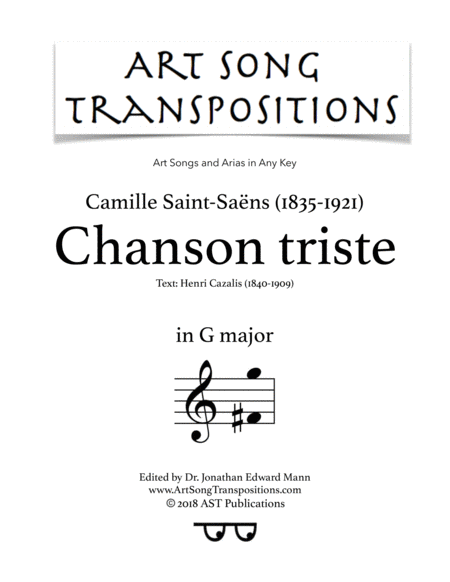 Chanson Triste G Major Sheet Music