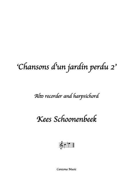 Chansons D Un Jardin Perdu 2 Sheet Music