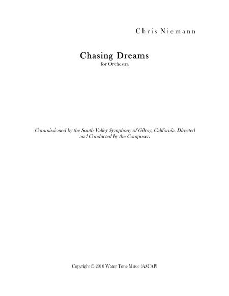 Chasing Dreams Sheet Music