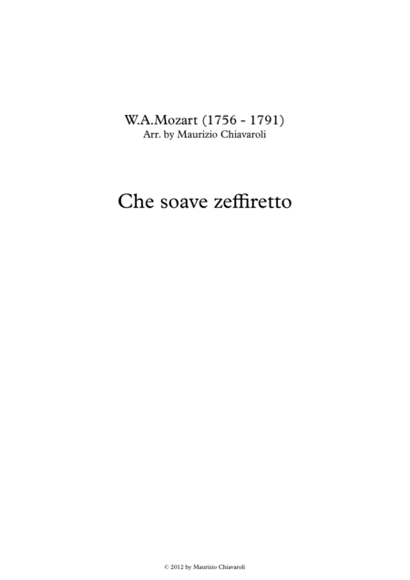 Free Sheet Music Che Soave Zeffiretto