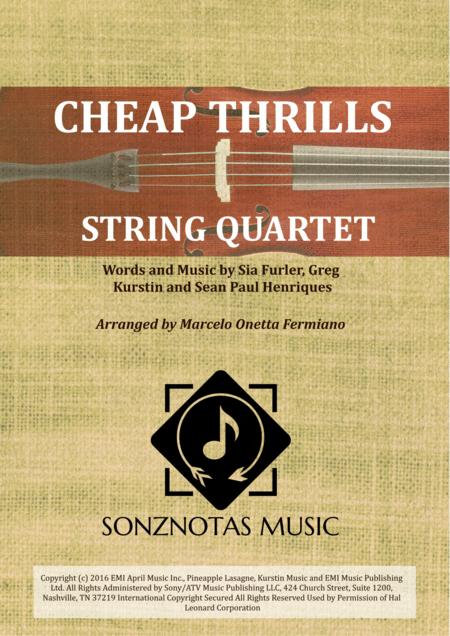 Free Sheet Music Cheap Thrills Sia Sheet Music For String Quartet Score And Parts