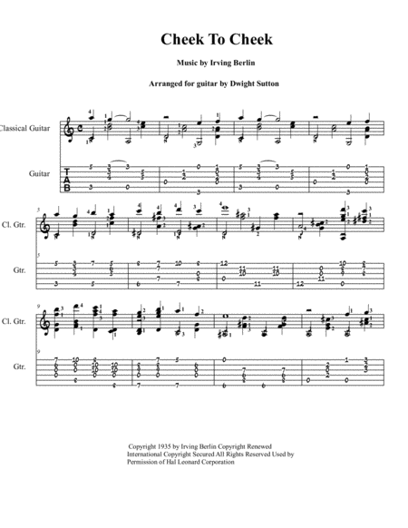 Cheek To Cheek As 2018 Instrumental Arranging Contest Entry Sheet Music