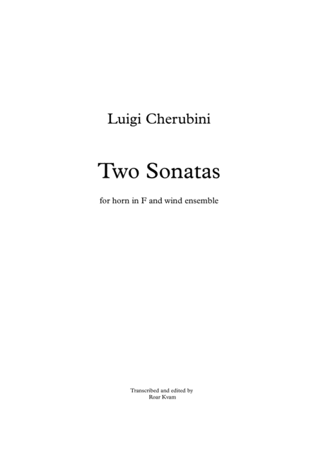 Free Sheet Music Cherubini Two Sonatas Horn Solo And Woodwind Ensemble
