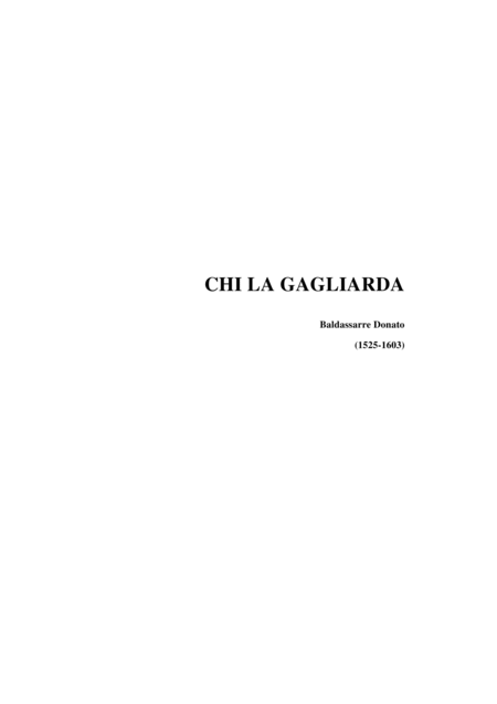 Chi La Gagliarda Donne Vo Imparare B Donato For Satb Choir Sheet Music