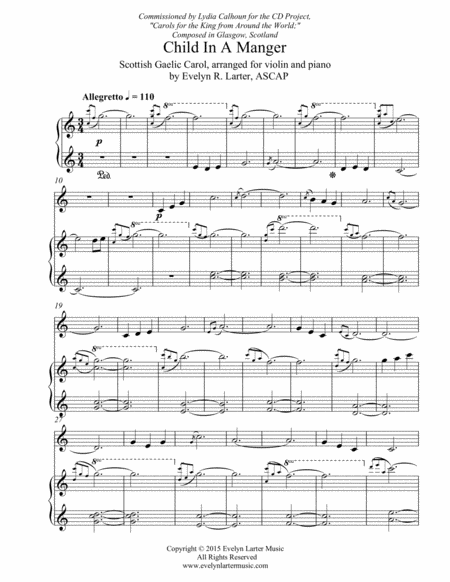 Free Sheet Music Child In The Manger