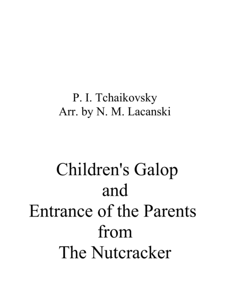 Childrens Galop And Entrance Of The Grandparents From The Nutcracker Sheet Music