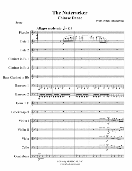 Free Sheet Music Chinese Dance From The Nutcracker For Full Orchestra