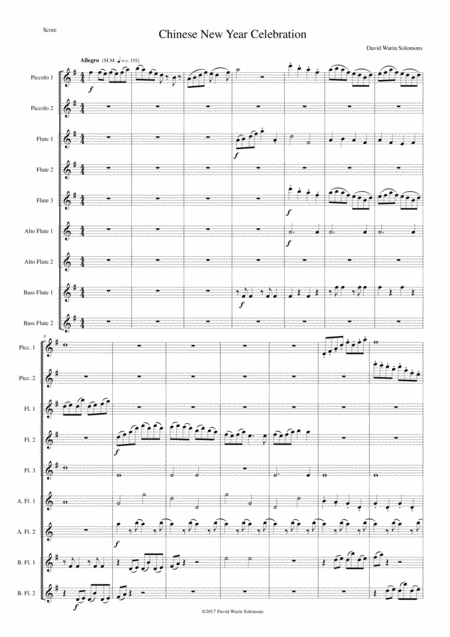 Chinese New Year Celebration For Flute Choir Sheet Music