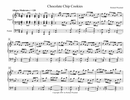 Free Sheet Music Chocolate Chip Cookies