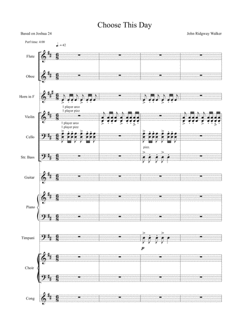 Free Sheet Music Choose This Day Score Instrumental Parts