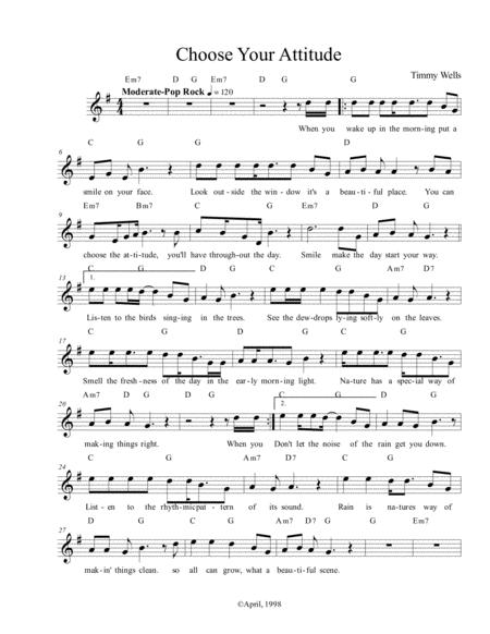 Choose Your Attitude Sheet Music