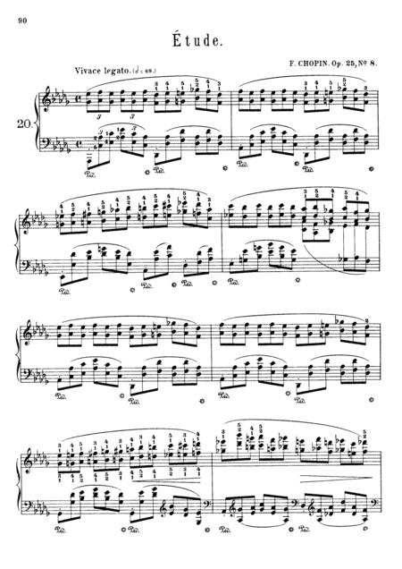 Chopin Etude In Db Major Op 25 No 8 Original Complete Version Sheet Music